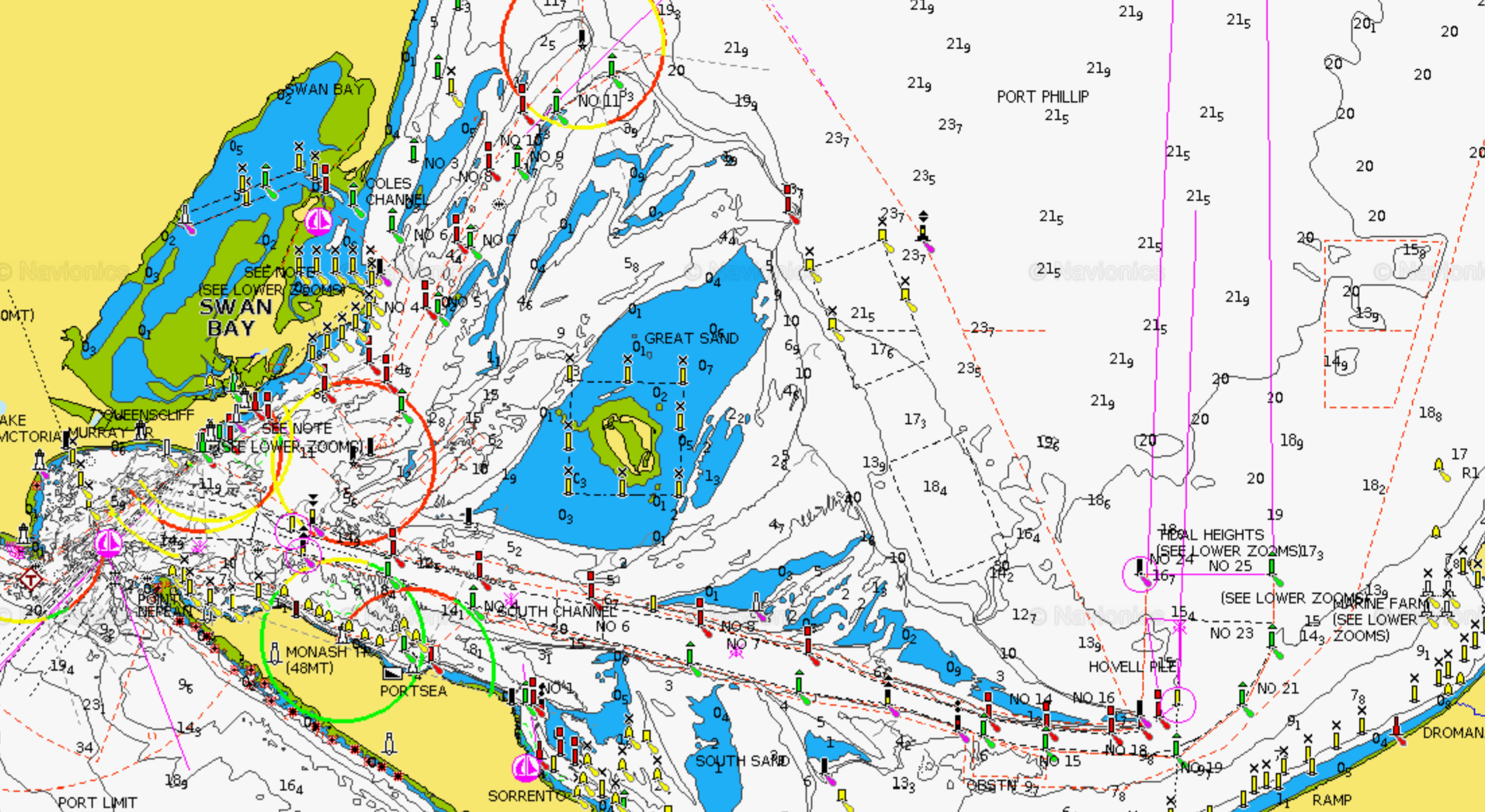 Port Phillip Bay Boating Map Port Philip Bay Depth Chart Fishing Spots Melbourne Snapper